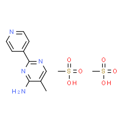ChemSpider 2D Image | 5-Methyl-2-(4-pyridinyl)-4-pyrimidinamine methanesulfonate (1:2) | C12H18N4O6S2