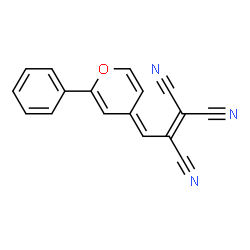ChemSpider 2D Image | (3E)-3-(2-Phenyl-4H-pyran-4-ylidene)-1-propene-1,1,2-tricarbonitrile | C17H9N3O