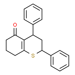 ChemSpider 2D Image | 2,4-Diphenyl-2,3,4,6,7,8-hexahydro-5H-thiochromen-5-one | C21H20OS