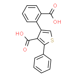 ChemSpider 2D Image | 4-(2-Carboxyphenyl)-2-phenyl-3-thiophenecarboxylic acid | C18H12O4S