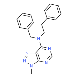 ChemSpider 2D Image | N-Benzyl-3-methyl-N-(2-phenylethyl)-3H-[1,2,3]triazolo[4,5-d]pyrimidin-7-amine | C20H20N6