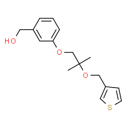 ChemSpider 2D Image | {3-[2-Methyl-2-(3-thienylmethoxy)propoxy]phenyl}methanol | C16H20O3S