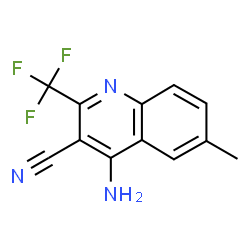 ChemSpider 2D Image | 4-Amino-6-methyl-2-(trifluoromethyl)-3-quinolinecarbonitrile | C12H8F3N3