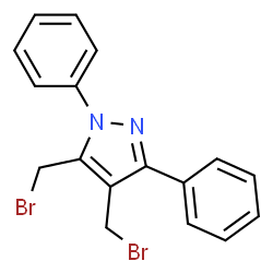 ChemSpider 2D Image | 4,5-Bis(bromomethyl)-1,3-diphenyl-1H-pyrazole | C17H14Br2N2