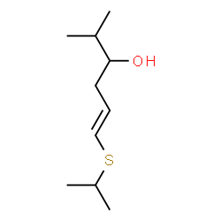 ChemSpider 2D Image | (5E)-6-(Isopropylsulfanyl)-2-methyl-5-hexen-3-ol | C10H20OS