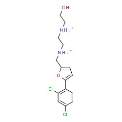 ChemSpider 2D Image | N-{[5-(2,4-Dichlorophenyl)-2-furyl]methyl}-N'-(2-hydroxyethyl)-1,2-ethanediaminium | C15H20Cl2N2O2