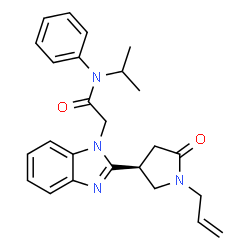 ChemSpider 2D Image | 2-{2-[(3S)-1-Allyl-5-oxo-3-pyrrolidinyl]-1H-benzimidazol-1-yl}-N-isopropyl-N-phenylacetamide | C25H28N4O2