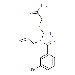 ChemSpider 2D Image | 2-{[4-Allyl-5-(3-bromophenyl)-4H-1,2,4-triazol-3-yl]sulfanyl}acetamide | C13H13BrN4OS