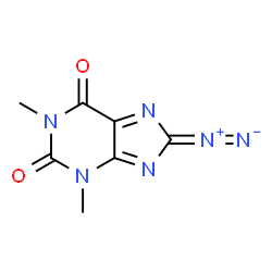 ChemSpider 2D Image | 8-Diazo-1,3-dimethyl-3,8-dihydro-1H-purine-2,6-dione | C7H6N6O2