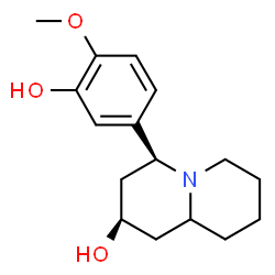 ChemSpider 2D Image | (2R,4S)-4-(3-Hydroxy-4-methoxyphenyl)octahydro-2H-quinolizin-2-ol | C16H23NO3