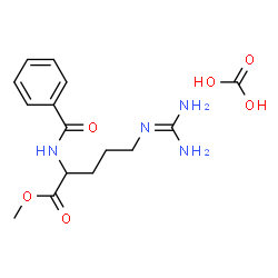 ChemSpider 2D Image | Carbonic acid - methyl N~2~-benzoyl-N~5~-(diaminomethylene)ornithinate (1:1) | C15H22N4O6