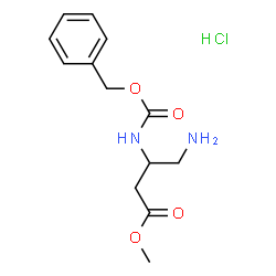 ChemSpider 2D Image | Methyl 4-amino-3-{[(benzyloxy)carbonyl]amino}butanoate hydrochloride (1:1) | C13H19ClN2O4
