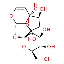 ChemSpider 2D Image | (1S,4aS,5R,7S)-4a,5,7-Trihydroxy-7-methyl-1,4a,5,6,7,7a-hexahydrocyclopenta[c]pyran-1-yl alpha-D-glucopyranoside | C15H24O10