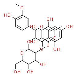 ChemSpider 2D Image | 5,7-Dihydroxy-2-(4-hydroxy-3-methoxyphenyl)-4-oxo-4H-chromen-3-yl 2-O-(6-deoxyhexopyranosyl)hexopyranoside | C28H32O16