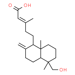 ChemSpider 2D Image | (2E)-5-[5-(Hydroxymethyl)-5,8a-dimethyl-2-methylenedecahydro-1-naphthalenyl]-3-methyl-2-pentenoic acid | C20H32O3