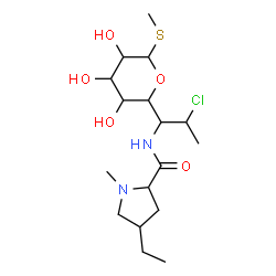 ChemSpider 2D Image | Methyl 5-{2-chloro-1-[(4-ethyl-1-methylprolyl)amino]propyl}-1-thiopentopyranoside | C17H31ClN2O5S