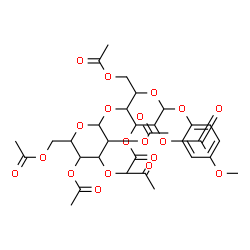 ChemSpider 2D Image | 4-Methoxyphenyl 2,3,6-tri-O-acetyl-4-O-(2,3,4,6-tetra-O-acetylhexopyranosyl)hexopyranoside | C33H42O19