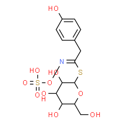 ChemSpider 2D Image | 1-S-[(1Z)-2-(4-Hydroxyphenyl)-N-(sulfooxy)ethanimidoyl]-1-thiohexopyranose | C14H19NO10S2