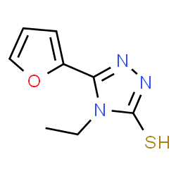 ChemSpider 2D Image | 4-Ethyl-5-furan-2-yl-4H-[1,2,4]triazole-3-thiol | C8H9N3OS