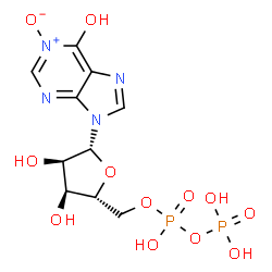 ChemSpider 2D Image | 9-{5-O-[Hydroxy(phosphonooxy)phosphoryl]-beta-D-ribofuranosyl}-9H-purin-6-ol 1-oxide | C10H14N4O12P2
