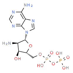 ChemSpider 2D Image | 2'-Amino-2'-deoxyadenosine 5'-(trihydrogen diphosphate) | C10H16N6O9P2