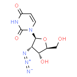 ChemSpider 2D Image | 1-(2-Azido-2-deoxy-beta-L-ribofuranosyl)-2,4(1H,3H)-pyrimidinedione | C9H11N5O5