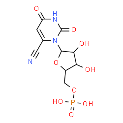 ChemSpider 2D Image | 2,6-Dioxo-3-(5-O-phosphonopentofuranosyl)-1,2,3,6-tetrahydro-4-pyrimidinecarbonitrile | C10H12N3O9P