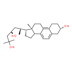 ChemSpider 2D Image | (3S,5Z,7E,14xi,20R,23R)-9,10-Secocholesta-5,7,10-triene-3,23,25-triol | C27H44O3