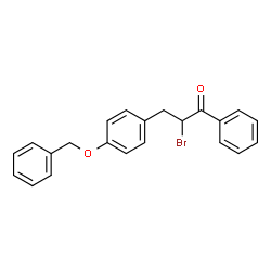 ChemSpider 2D Image | 3-[4-(Benzyloxy)phenyl]-2-bromo-1-phenyl-1-propanone | C22H19BrO2