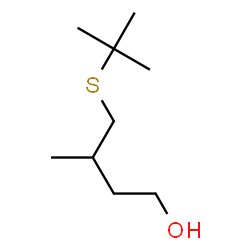 ChemSpider 2D Image | 3-Methyl-4-[(2-methyl-2-propanyl)sulfanyl]-1-butanol | C9H20OS