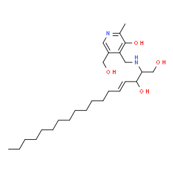 ChemSpider 2D Image | (4E)-2-({[3-Hydroxy-5-(hydroxymethyl)-2-methyl-4-pyridinyl]methyl}amino)-4-octadecene-1,3-diol | C26H46N2O4