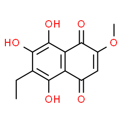 ChemSpider 2D Image | 6-Ethyl-5,7,8-trihydroxy-2-methoxy-1,4-naphthoquinone | C13H12O6