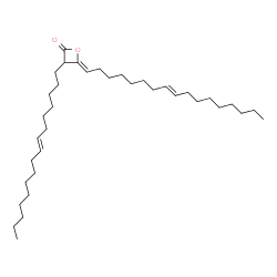ChemSpider 2D Image | (4Z)-4-[(8E)-8-Heptadecen-1-ylidene]-3-[(7E)-7-hexadecen-1-yl]-2-oxetanone | C36H64O2