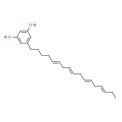 ChemSpider 2D Image | 5-[(5E,8E,11E,14E)-5,8,11,14-Heptadecatetraen-1-yl]-1,3-benzenediol | C23H32O2