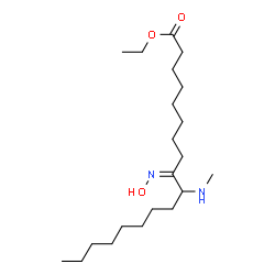 ChemSpider 2D Image | Ethyl (9Z)-9-(hydroxyimino)-10-(methylamino)octadecanoate | C21H42N2O3
