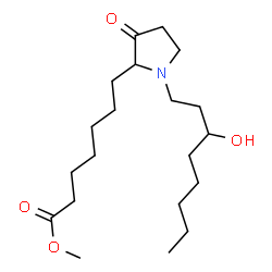 ChemSpider 2D Image | Methyl 7-[1-(3-hydroxyoctyl)-3-oxo-2-pyrrolidinyl]heptanoate | C20H37NO4