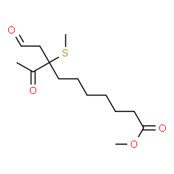 ChemSpider 2D Image | Methyl 8-(methylsulfanyl)-9-oxo-8-(2-oxoethyl)decanoate | C14H24O4S