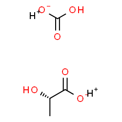 ChemSpider 2D Image | Hydrogen hydrogen carbonate (2S)-2-hydroxypropanoate (2:1:1) | C4H8O6