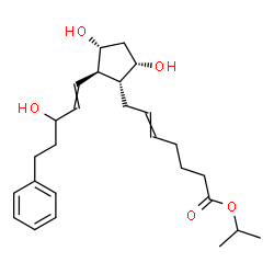 ChemSpider 2D Image | Isopropyl 7-[(1R,2R,3R,5S)-3,5-dihydroxy-2-(3-hydroxy-5-phenyl-1-penten-1-yl)cyclopentyl]-5-heptenoate | C26H38O5
