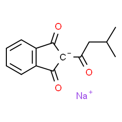 ChemSpider 2D Image | Sodium 2-(3-methylbutanoyl)-1,3-dioxo-2,3-dihydro-1H-inden-2-ide | C14H13NaO3
