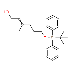 ChemSpider 2D Image | 3-Methyl-6-{[(2-methyl-2-propanyl)(diphenyl)silyl]oxy}-2-hexen-1-ol | C23H32O2Si