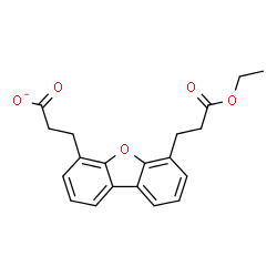 ChemSpider 2D Image | 3-[6-(3-Ethoxy-3-oxopropyl)dibenzo[b,d]furan-4-yl]propanoate | C20H19O5