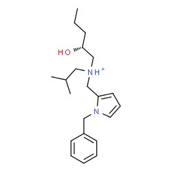 ChemSpider 2D Image | (2R)-N-[(1-Benzyl-1H-pyrrol-2-yl)methyl]-2-hydroxy-N-isobutyl-1-pentanaminium | C21H33N2O