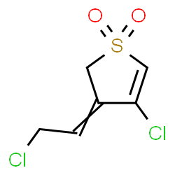 ChemSpider 2D Image | 4-Chloro-3-(2-chloroethylidene)-2,3-dihydrothiophene 1,1-dioxide | C6H6Cl2O2S