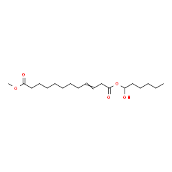 ChemSpider 2D Image | 1-(1-Hydroxyhexyl) 12-methyl 3-dodecenedioate | C19H34O5