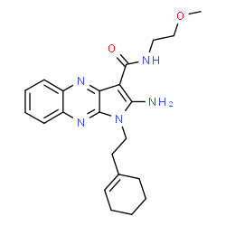 ChemSpider 2D Image | 2-Amino-1-[2-(1-cyclohexen-1-yl)ethyl]-N-(2-methoxyethyl)-1H-pyrrolo[2,3-b]quinoxaline-3-carboxamide | C22H27N5O2