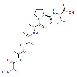 ChemSpider 2D Image | L-Alanyl-L-alanyl-L-alanyl-L-alanyl-L-prolyl-L-valine | C22H38N6O7