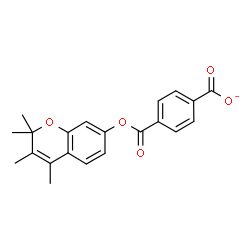 ChemSpider 2D Image | 4-{[(2,2,3,4-Tetramethyl-2H-chromen-7-yl)oxy]carbonyl}benzoate | C21H19O5