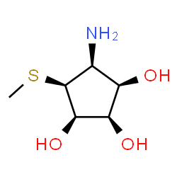 ChemSpider 2D Image | (1R,2R,3R,4S,5S)-4-Amino-5-(methylsulfanyl)-1,2,3-cyclopentanetriol | C6H13NO3S