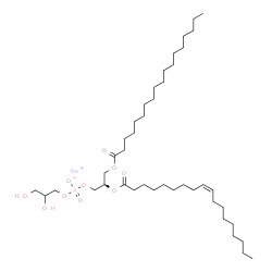 ChemSpider 2D Image | Sodium 2,3-dihydroxypropyl (2R)-2-[(9Z)-9-octadecenoyloxy]-3-(stearoyloxy)propyl phosphate | C42H80NaO10P